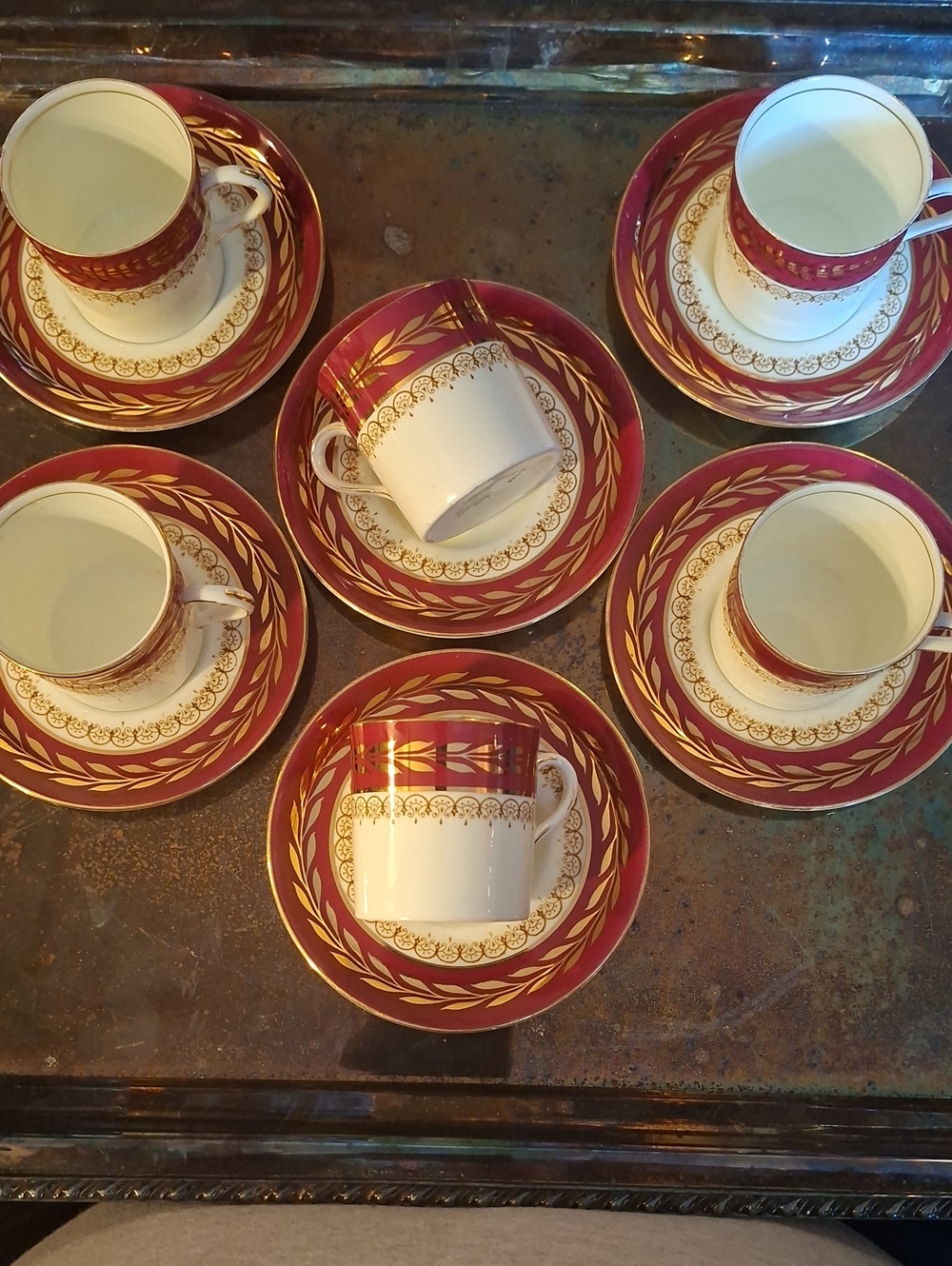 Antique Aynsley 6 Cup / Saucer Sets, B3768